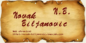 Novak Biljanović vizit kartica